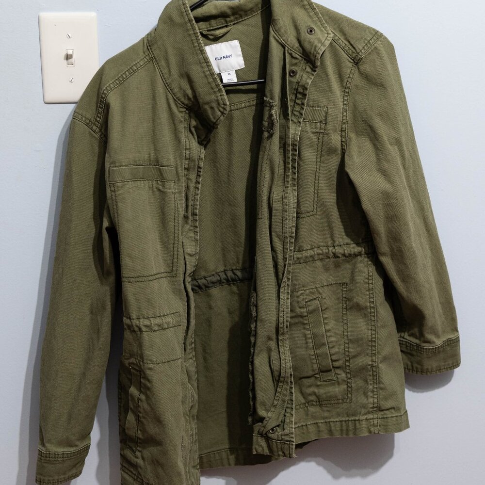 Old Navy green cargo jacket